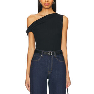 Rag & Bone Black Polyester Lou Off Shoulder Top Size M